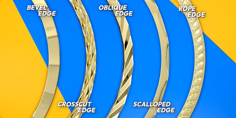 Edge options, including bevel, croscut, oblique, scalloped, and rope.